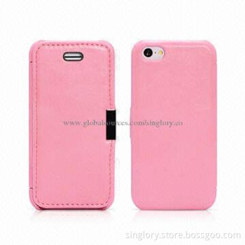 Brand New PU Leather Flip Heat Setting Cases for iPhone 5S, Various Colors Available